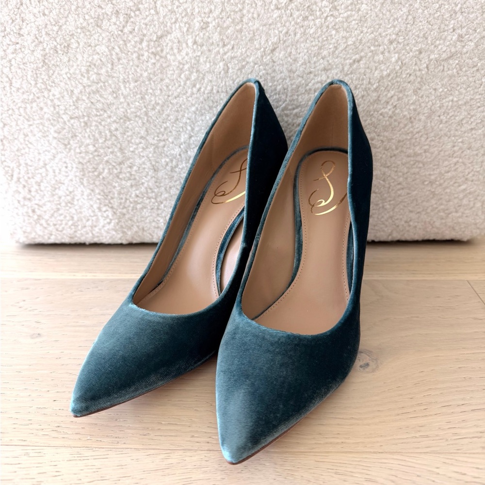 Sam Edelman Teal Velvet Heels Pumps